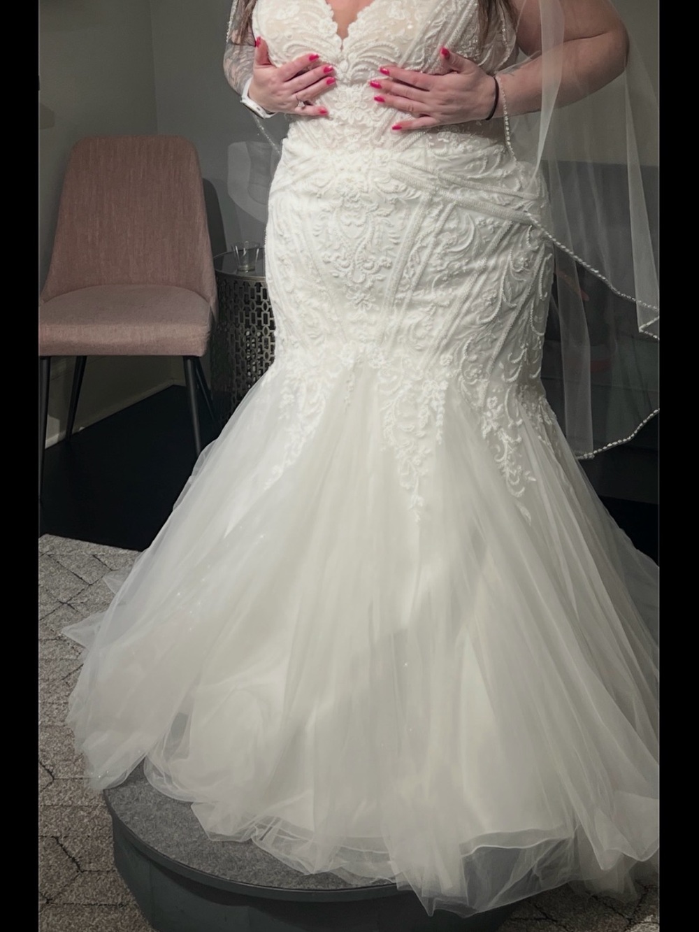 Stella York Ivory Lace Mermaid Wedding Gown